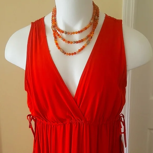 Max Studio Maxi Sun Dress Terracotta - Picture 2 of 3
